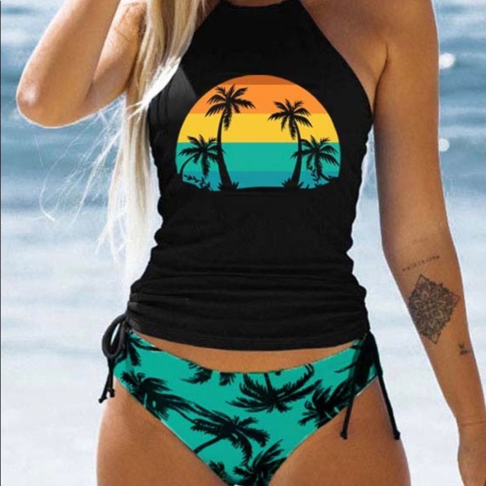Swim- 2 piece tropical tankini set